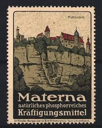 Reklamemarke Hohnstein, Materna Kräftigungsmittel, Burgansicht