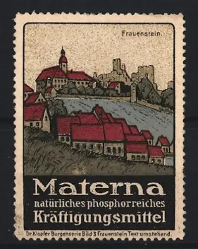 Reklamemarke Frauenstein, Materna Kräftigungsmittel, Burgansicht