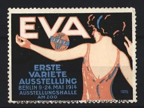 Reklamemarke Berlin, Erste Varieté Ausstellung 1914, Tänzerin