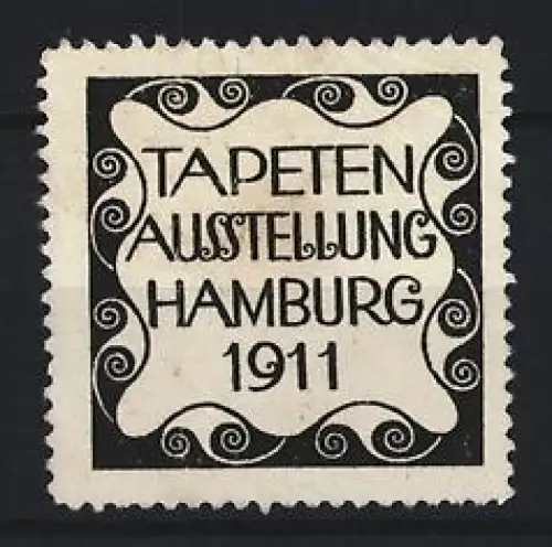 Reklamemarke Hamburg, Tapeten Ausstellung 1911, Ornamentales Design