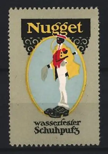 Reklamemarke Nugget, Wasserfester Schuhputz, Student mit Schuhbürste
