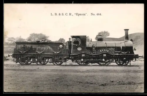 AK L. B. & S. C. R. Epsom Engine, No. 464, englische Eisenbahn