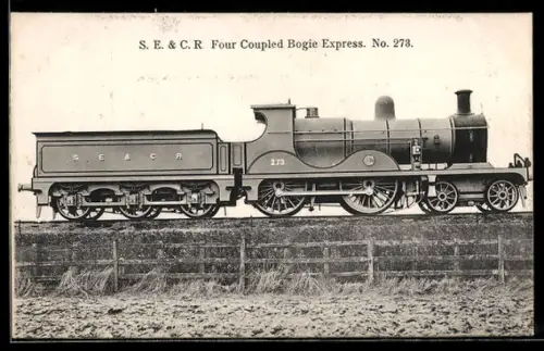 AK S. E. & C. R. Four Coupled Bogie Express, No. 278, englische Eisenbahn