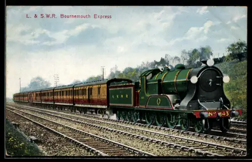 AK L. & S. W. R. Bournemouth Express, englische Eisenbahn