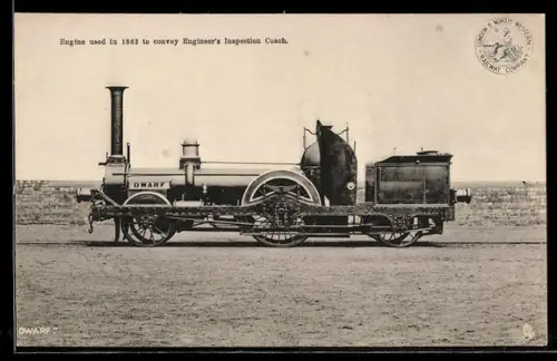 AK Engine used in 1862 to convey Engineer`s Inspection Coach, englische Eisenbahn
