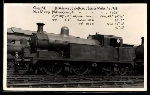 AK Class M engine, J. H. Adams, Stoke Works, 1907/1908, englische Eisenbahn
