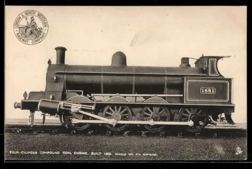 AK Four-cylinder compound coal engine No. 1881, built 1901, englische Eisenbahn