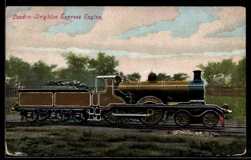 AK englische Eisenbahn, London-Brighton Express Engine Emperor