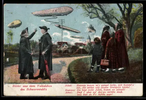 AK Bilder aus dem Volksleben des Schwarzwald`s, Zeppelin