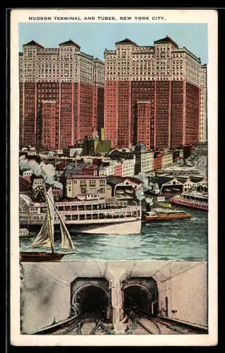 AK New York City, NY, Hudson Terminal and Tubes, U-Bahn