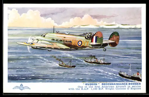 AK Hudson Reconnaissance-Bomber, Flugzeug begleitet Handelsschiffe