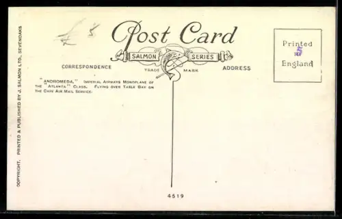 AK Andromeda Imperial Airways Monoplane the Atlanta class