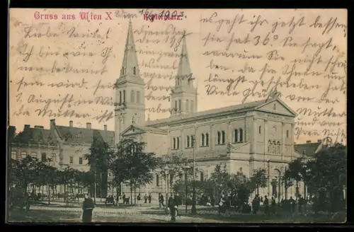 AK Wien, Keplerplatz mit Kirche
