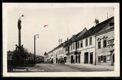 AK Eisenstadt, Hauptstrasse mit Pestsäule