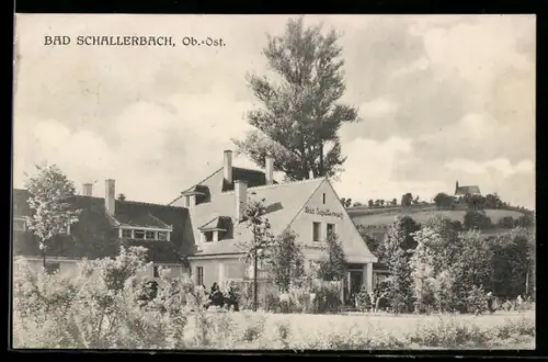 AK Bad Schallerbach /Ob. Öst., Gasthaus mit Garten