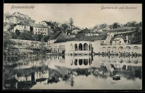 AK Kremsmünster, Guntherteich und Denkmal