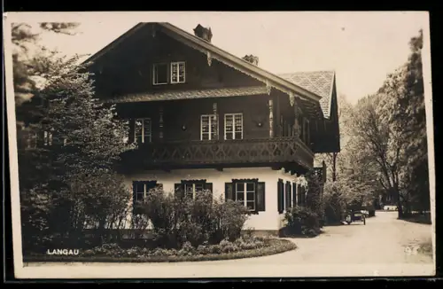 AK Langau, Landhaus mit Balkon