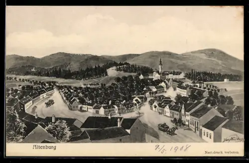 AK Altenburg, Panorama mit Kirche