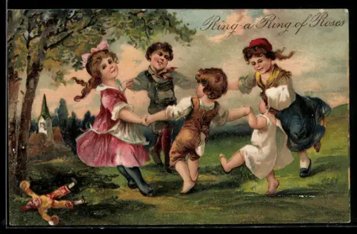 AK fröhliche Kinder tanzen einen Reigen
