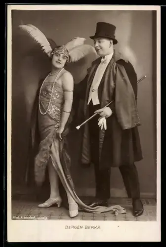 AK Bergen-Berka, Paar in Tanzkostümen