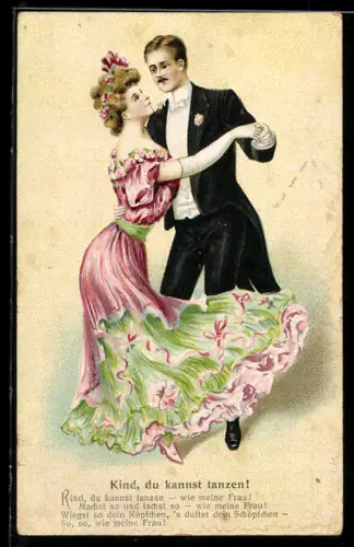AK Paar tanzt Walzer