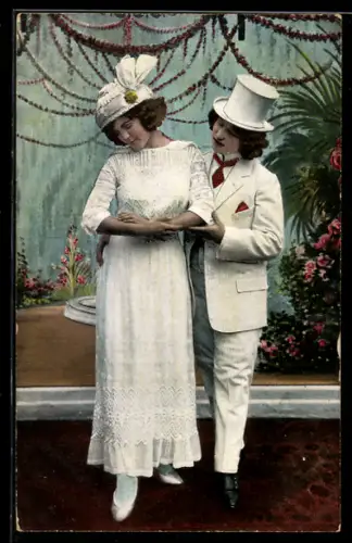 AK Geschwister Ballstrem, Mitglied von Flatten`s Burlesken-Ensemble, Tanz-Duett