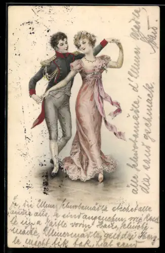 AK Junges Paar beim Tanz