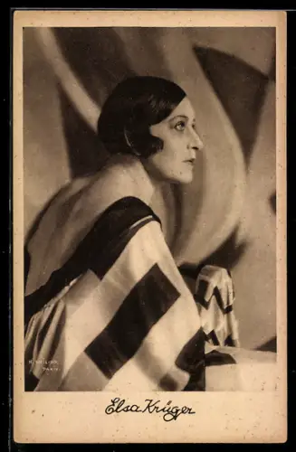 AK Schauspielerin Elsa Krüger im Halbprofil porträtiert