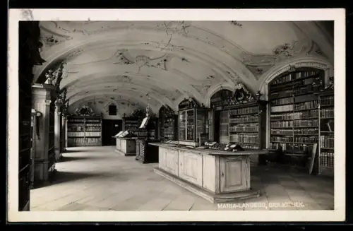 AK Innenraum der Maria-Langegg Bibliothek