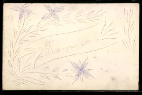 Papierkunst-AK Florale Muster auf der gesamten Fläche