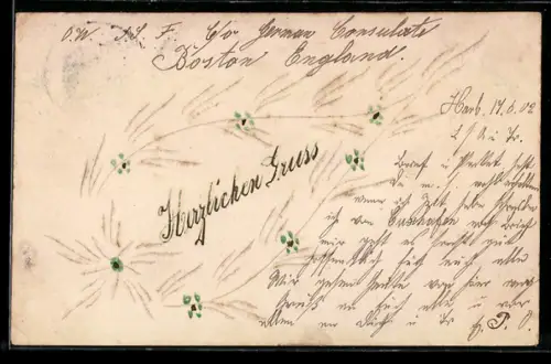 Papierkunst-AK Florale Muster auf der gesamten Fläche