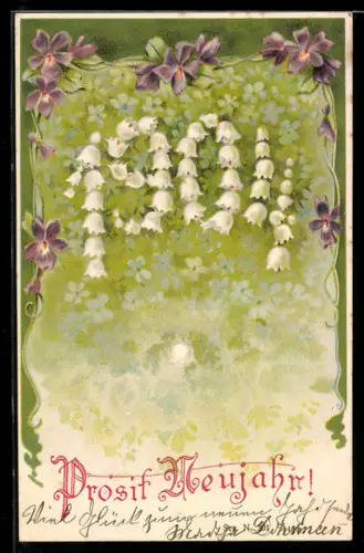 Präge-AK Jahreszahl 1904 aus Maiglöckchen