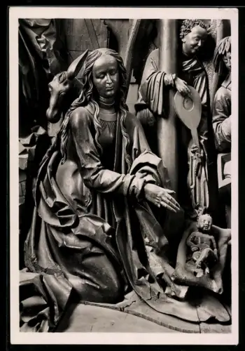 Foto-AK Deutscher Kunstverlag, Nr. 61: Bamberg, Der Dom, Maria mit Kind, Geburt Christi