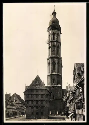 Foto-AK Deutscher Kunstverlag, Nr. Bg 12: Braunschweig, Andreaskirche und alte Wage in der Aussenansicht