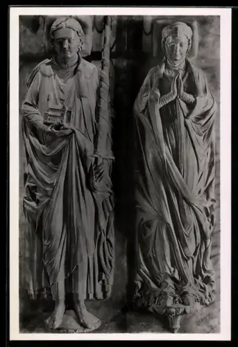 Foto-AK Deutscher Kunstverlag, Nr. 5: Braunschweig, Dom, Heinrich der Löwe und Herzogin Mathilde Grabmal aus Kalkstein