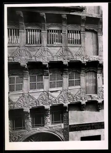 AK Braunschweig, Fachwerkhaus mit Fächerfriesen in der Langestrasse 9