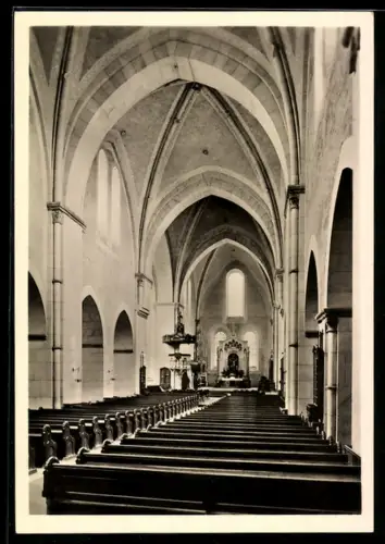 Foto-AK Deutscher Kunstverlag, NR 60: Loccum, Ehem. Zisterzienserkloster, Blick aus dem Mittelschiff