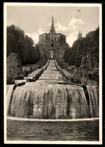 Foto-AK Deutscher Kunstverlag, NR 2a: Schloss Wilhelmshöhe, Kaskaden und Oktogon