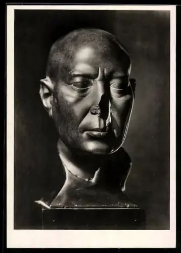 Foto-AK Deutscher Kunstverlag, NR 15: Berlin, Ägyptisches Museum, Kopf eines Priesters, um 400 v. Chr.