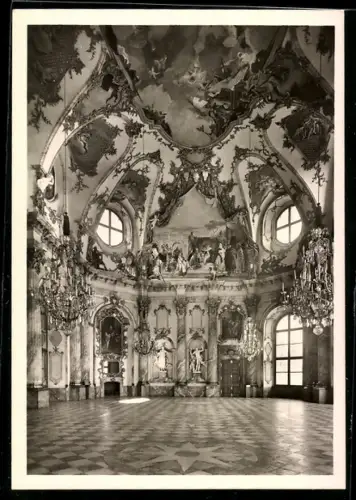 Foto-AK Deutscher Kunstverlag, Nr. 70: Würzburg, Kaisersaal in der Residenz mit Stukkaturen von Antonio Bossi
