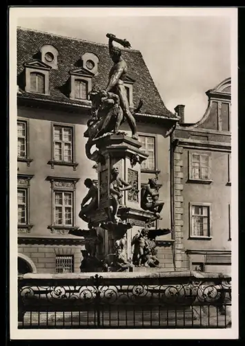 AK Augsburg, Herkulesbrunnen in der Maximiliansstrasse
