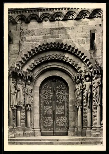 Foto-AK Deutscher Kunstverlag, Nr. 11: Bamberg, Adamspforte am Dom zu Bamberg
