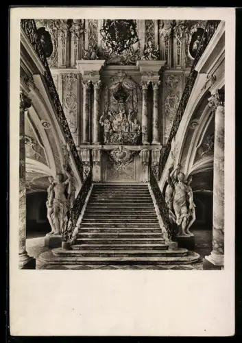 Foto-AK Deutscher Kunstverlag, Nr. Bh 4: Brühl, Treppenhaus im Schloss