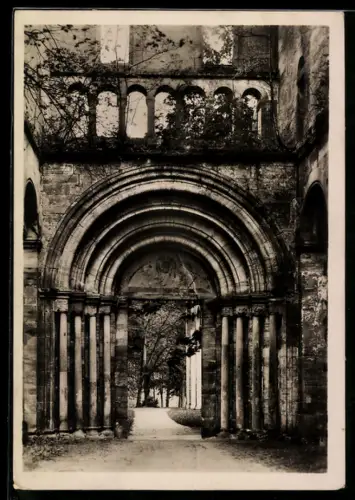 Foto-AK Deutscher Kunstverlag, Nr. Pl 4: Paulinzella, Hauptportal in der Klosterkirche