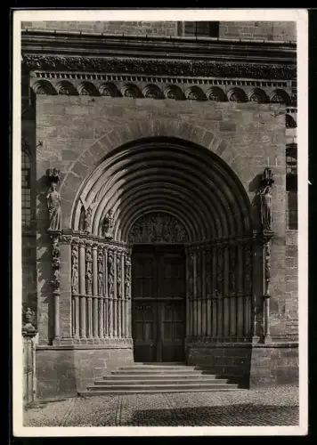 Foto-AK Deutscher Kunstverlag, Nr. 15: Bamberg, Fürstenportal im Dom