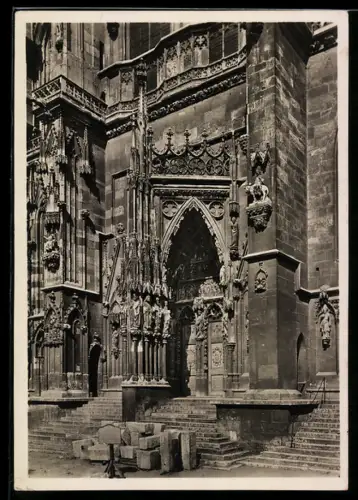 Foto-AK Deutscher Kunstverlag, Nr. 2: Regensburg, Hauptportal vom Dom