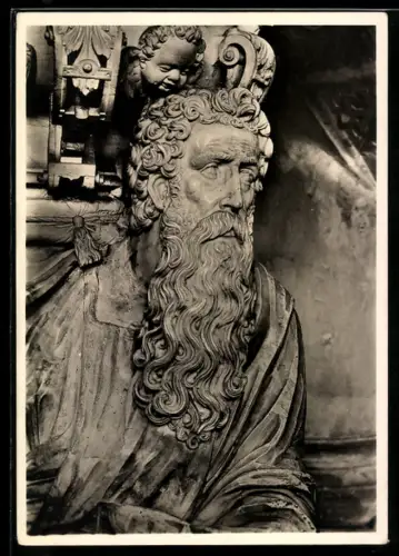 Foto-AK Deutscher Kunstverlag, Nr. 29: Magdeburg, Apostel Paulus unter der Kanzel im Dom