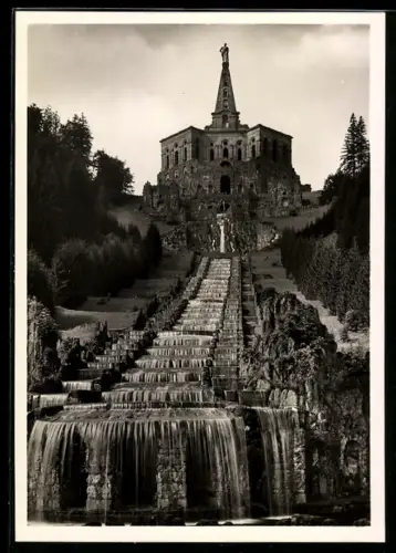 Foto-AK Deutscher Kunstverlag, Nr. 2: Kaskaden und Oktogon am Schloss Wilhelmshöhe