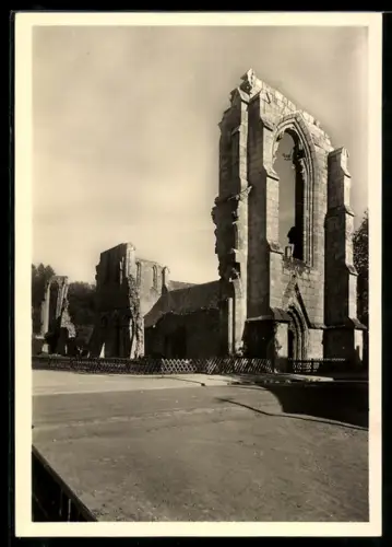 Foto-AK Deutscher Kunstverlag, Nr. 1a: Walkenried, Ruine des ehemaligen Zisterzienserklosters mit Daten