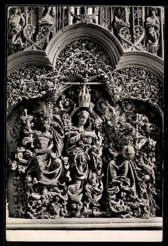 Foto-AK Deutscher Kunstverlag, Nr. 8: Breisach, Münster S. Stephan, Hochaltar mit Marienkrönung